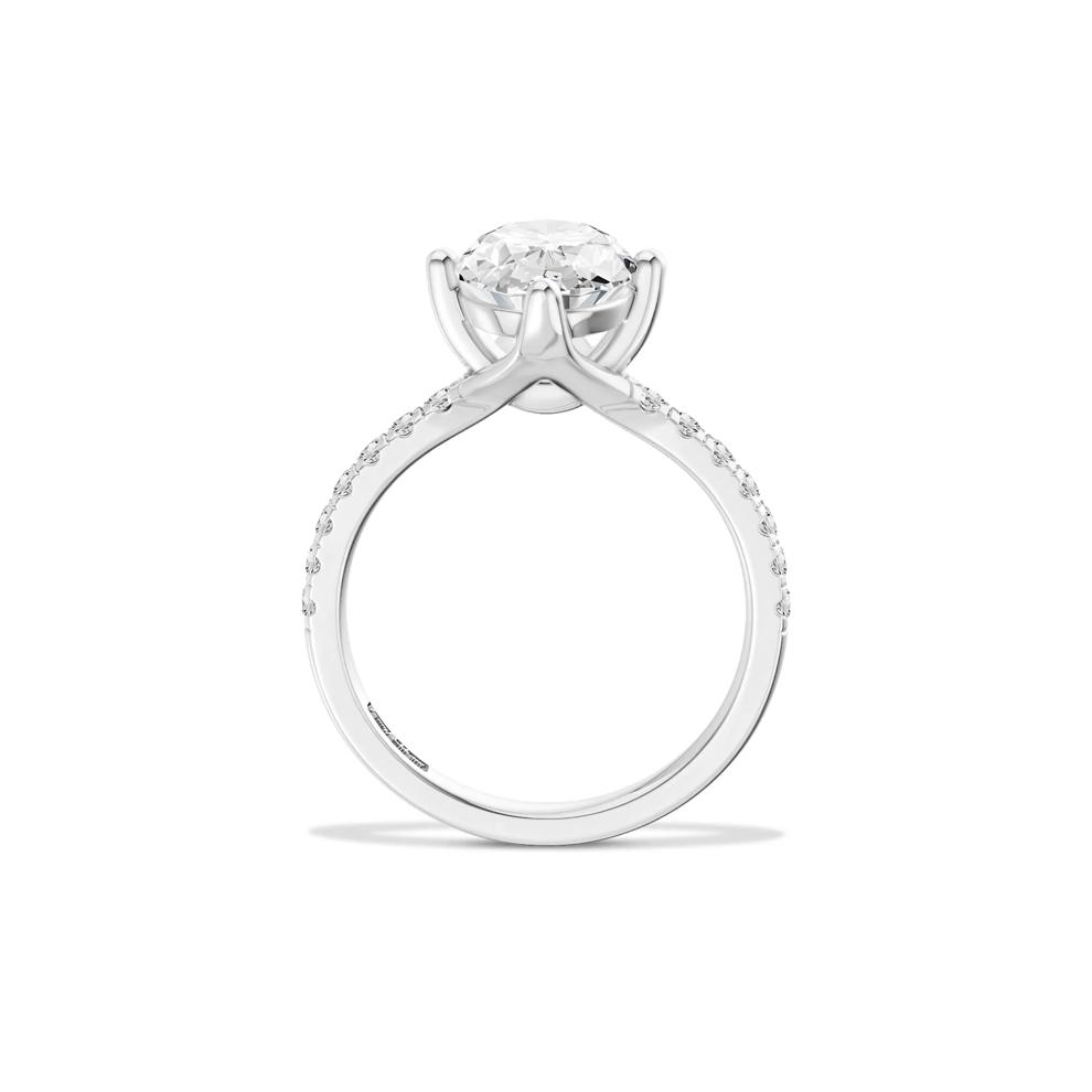 Carrie Lab Grown Moval Diamond Engagement Ring in Platinum (3 1/4 ct. tw.) – Image 3 of 4