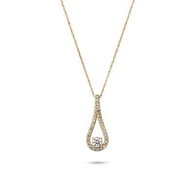 Lab Grown Diamond Drop Pendant in 14K Yellow Gold (3/8 ct. tw.)