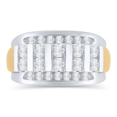 Men’s Lab Grown Diamond Ring in 10K Yellow & White Gold (1 1/2 ct. tw.)