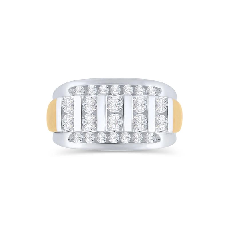 Men&rsquo;s Lab Grown Diamond Ring in 10K Yellow &amp; White Gold &#40;1 1/2 ct. tw.&#41; – Image 1 of 3