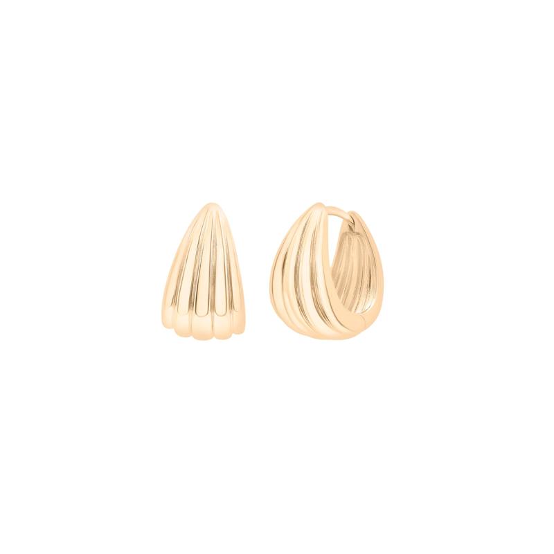 Electroform Tapered Seashell Hoops in Vermeil, 12MMx19.50MM – Image 1 of 3