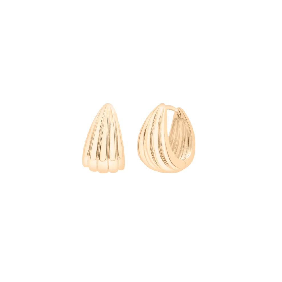 Electroform Tapered Seashell Hoops in Vermeil, 12MMx19.50MM – Image 1 of 3