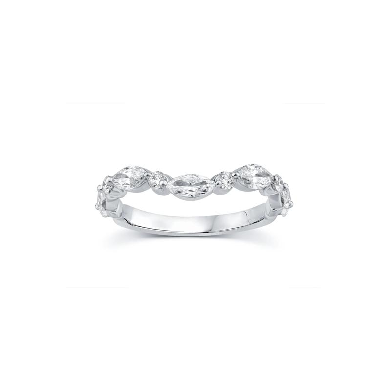 Lab Grown Diamond Contour Band in 14K White Gold &#40;1 ct. tw.&#41; – Image 1 of 3