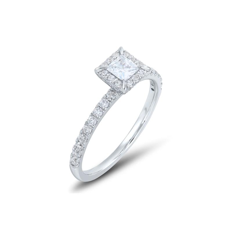 1 ct. tw. Diamond Princess-Cut Engagement Set in 14K White Gold – Image 4 of 5