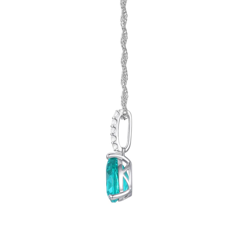 Lab-Created Tourmaline &amp; Lab-Created White Sapphire Ring, Earring and Necklace Set in Sterling Silver – Image 6 of 8