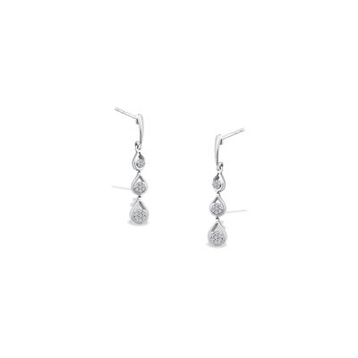 Diamond  Pear-Shaped Linear Drop Earrings in 10K White Gold (1/7 ct. tw.)