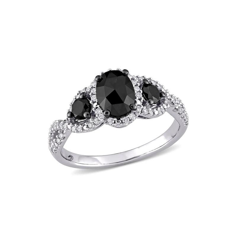 1 1/3 ct. tw. Black &amp; White Diamond Ring in 14K White Gold – Image 4 of 6