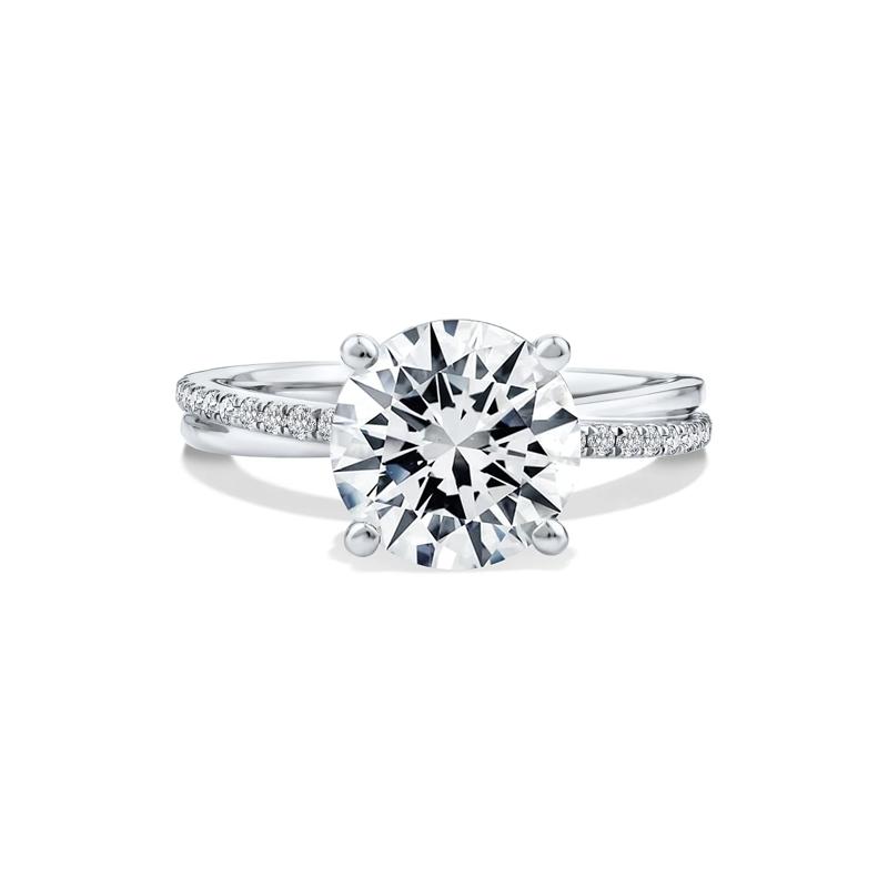 Lab Grown Diamond Round Engagement Ring in Platinum &#40;3 1/5 ct. tw.&#41; – Image 1 of 4