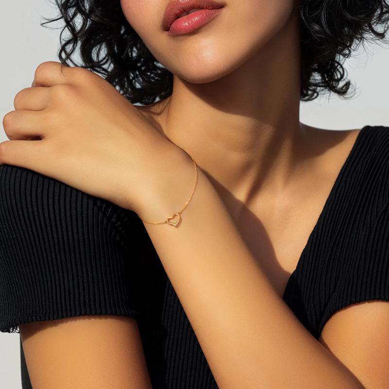 Open Heart Bracelet in 14K Yellow Gold – Image 3 of 3