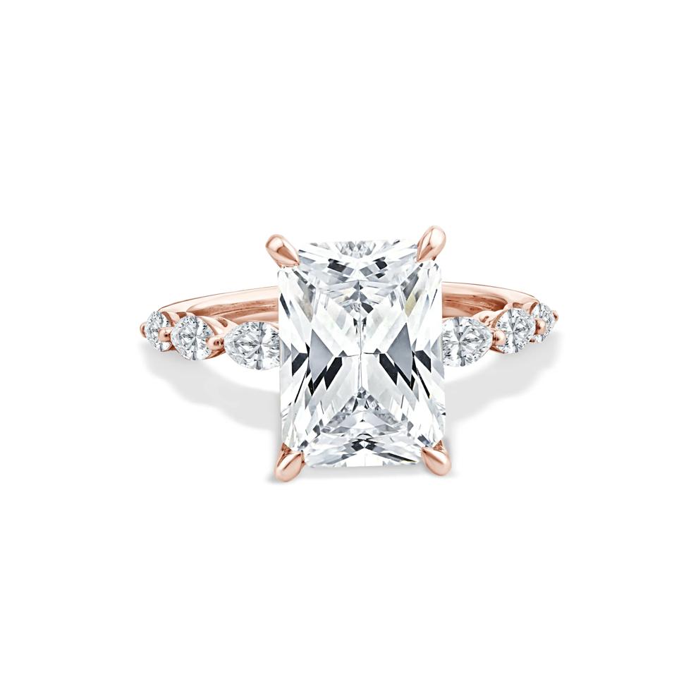 Lab Grown Diamond Radiant Center Engagement Ring in 14K Rose Gold (5 1/2 ct. tw.) – Image 1 of 4