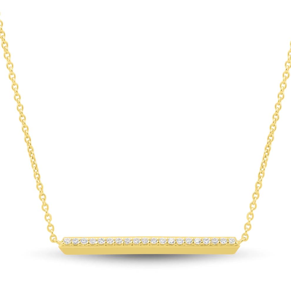 Lab Grown Diamond Horizontal Bar Necklace in Vermeil (1/4 ct. tw.) – Image 1 of 3