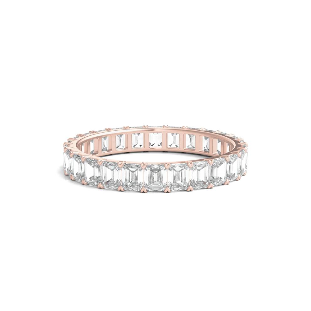 Emerald-Cut Diamond Wedding Band with Eternity Setting in 14K Rose Gold (2 ct. tw.) – Image 1 of 3