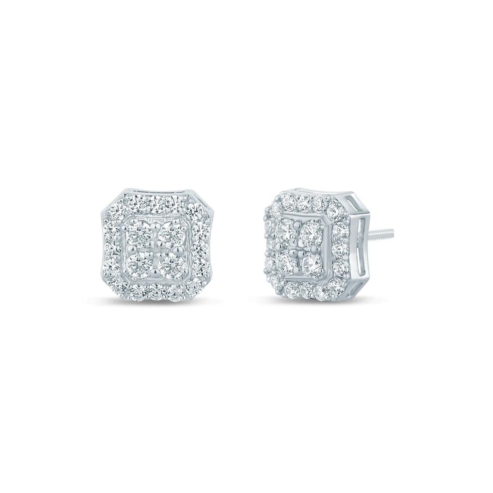 Men's Lab Grown Diamond Stud Earrings in 10K White Gold (1 1/7 ct. tw.) – Image 1 of 1