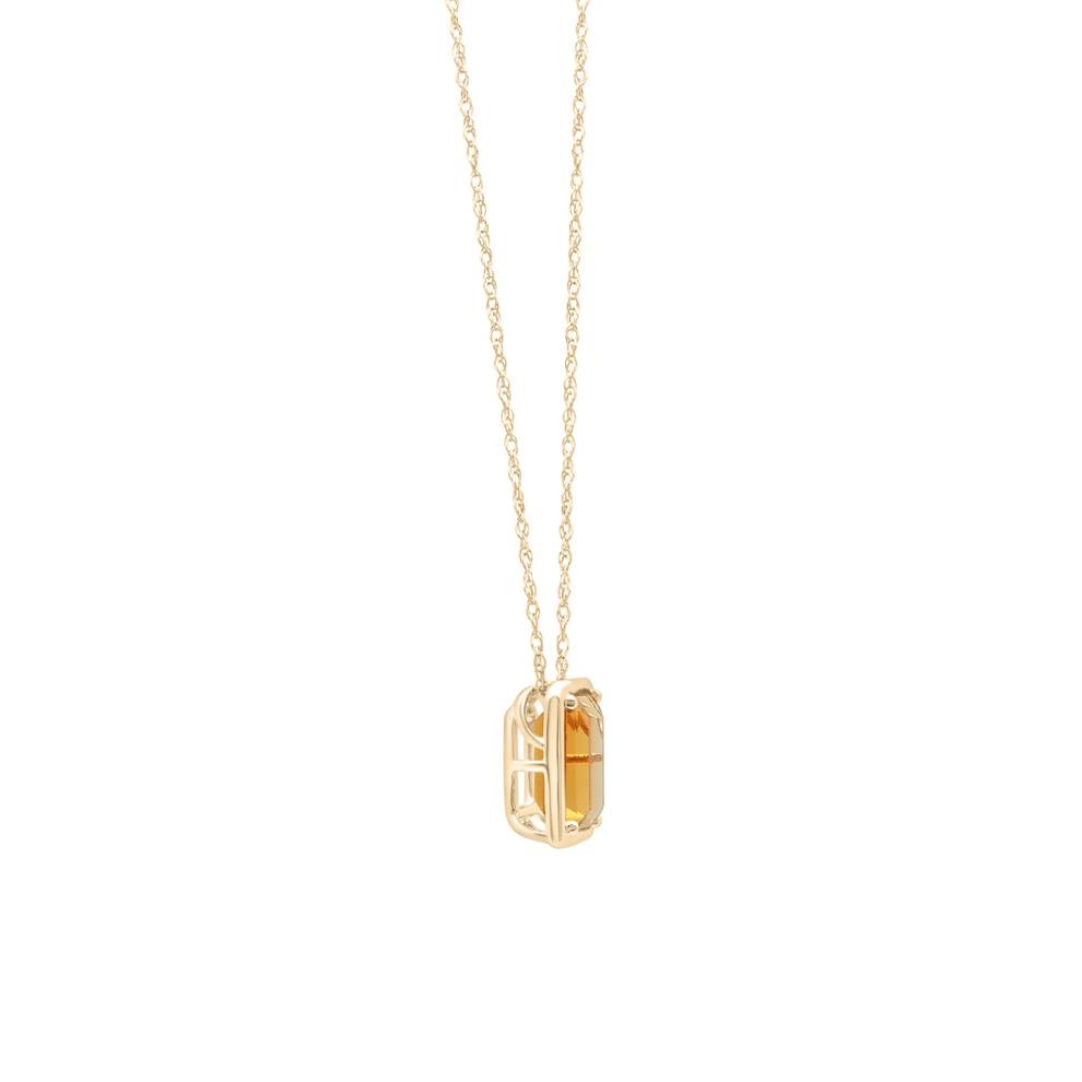 Citrine Octagon Faux-Bezel Pendant in 10K Yellow Gold – Image 3 of 4
