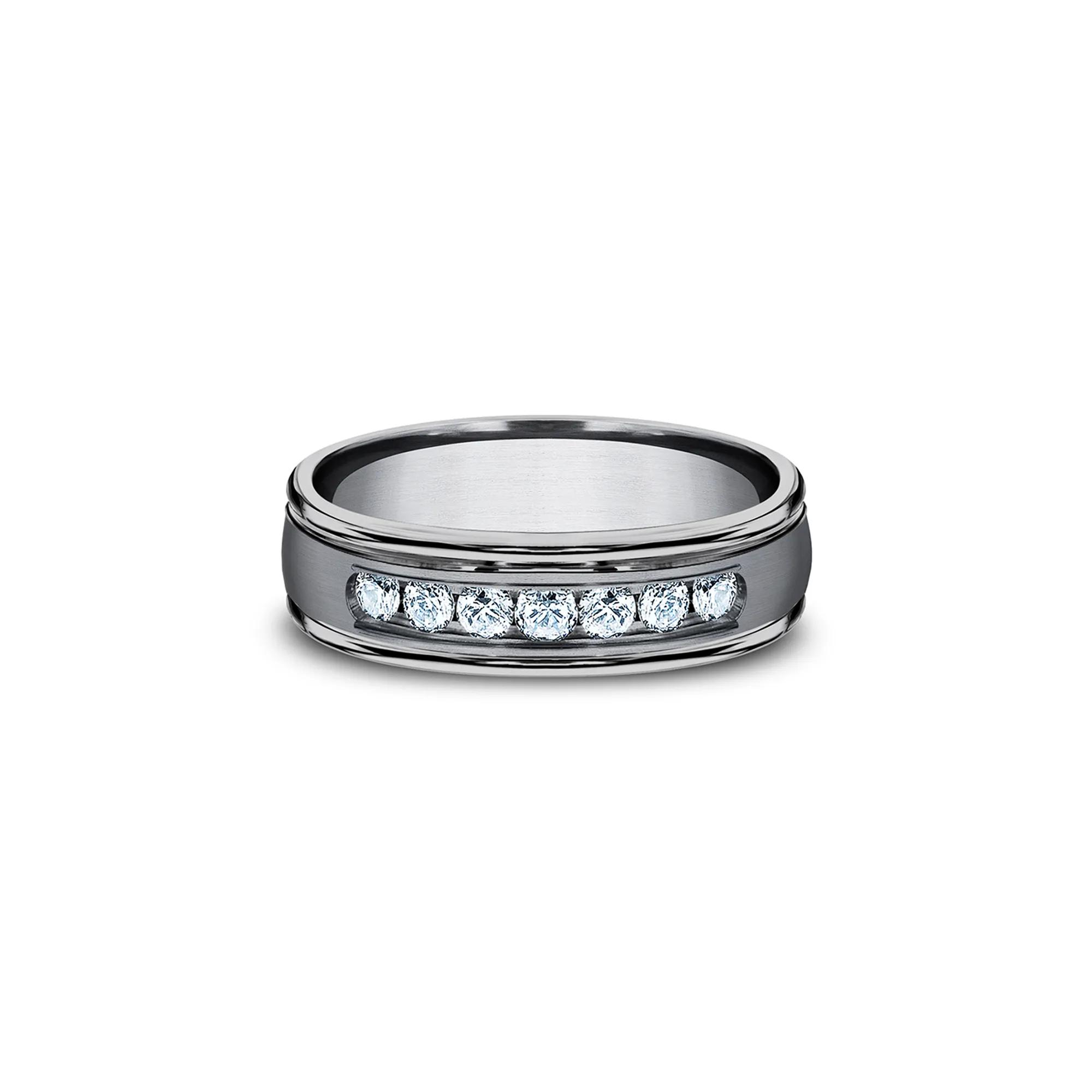 その他 DiamondMoon Men's 3/8 ct. tw. Lab Grown Diamond Band in Gray Tantalum | Helzberg