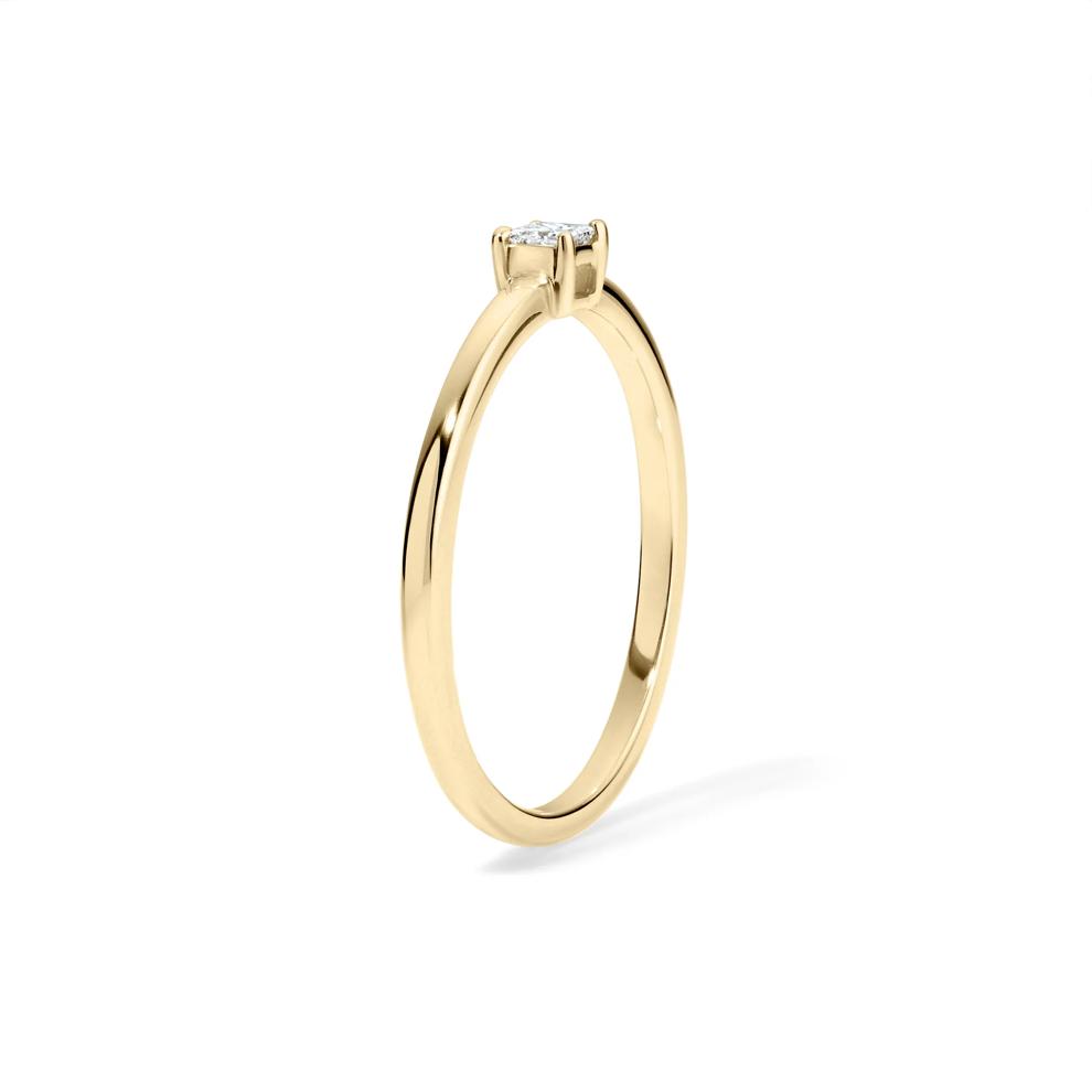 Diamond Princess-Cut Center Promise Ring in 10K Yellow Gold (1/10 ct. tw.) – Image 3 of 4
