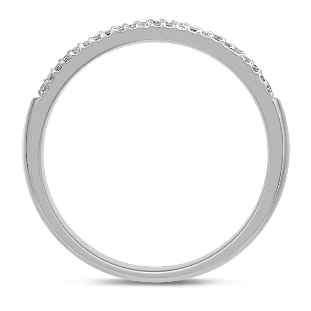 Baguette &amp; Pave Diamond Wedding Band in 10K White Gold (1/4 ct. tw.)  – Image 2 of 3