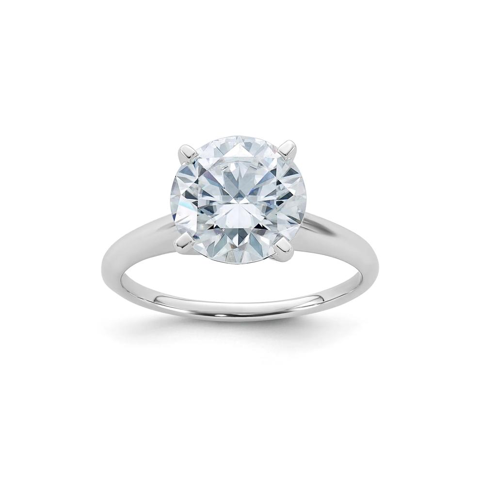 Lab-Created Moissanite Round Solitaire Ring in 10K White Gold (3 ct. dew) – Image 1 of 3