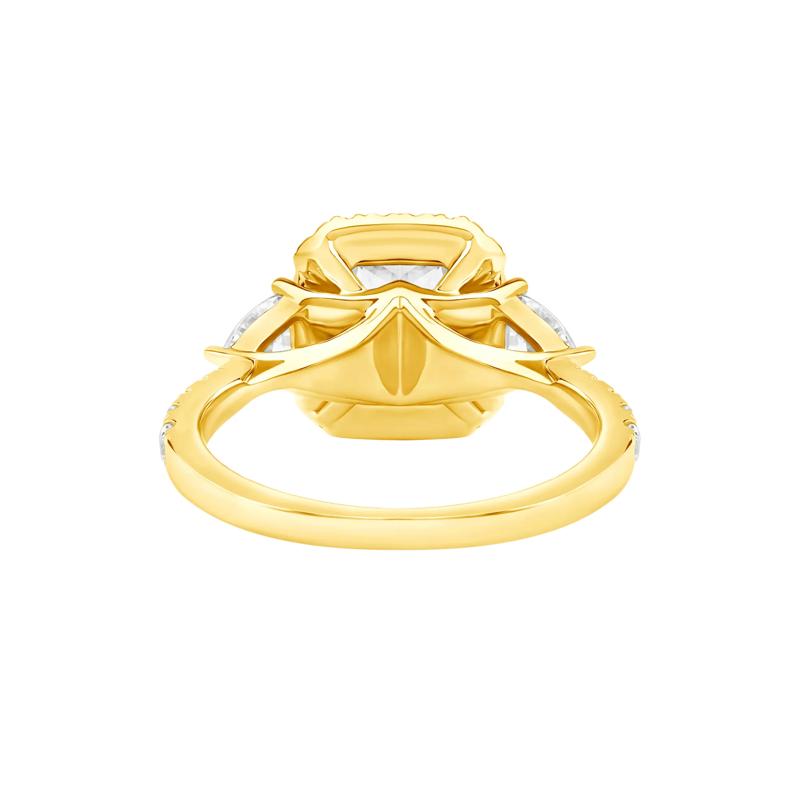 Violet Lab Grown Diamond Halo Engagement Ring in 14K Yellow Gold &#40;2 3/4 ct. tw.&#41; – Image 4 of 5