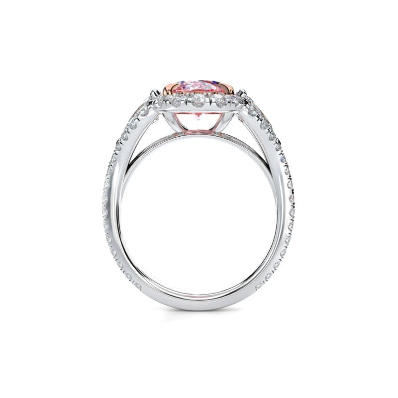 Lab Grown Diamond Pink Oval Engagement Ring in Platinum &amp; 18K Rose Gold (4 3/4 ct. tw.) – Image 2 of 5