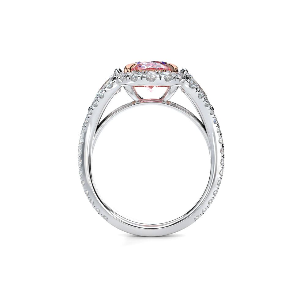 Lab Grown Diamond Pink Oval Engagement Ring in Platinum &amp; 18K Rose Gold (4 3/4 ct. tw.) – Image 2 of 5
