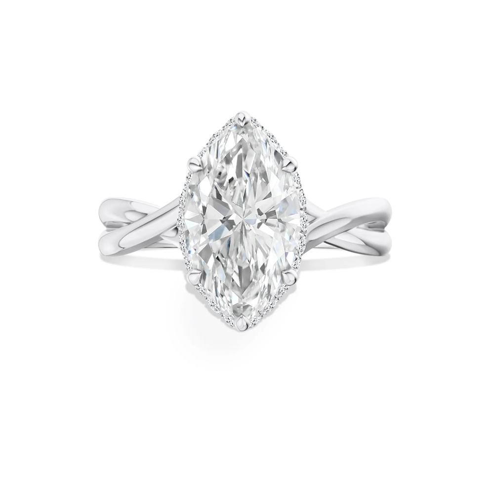 Ruby Lab Grown Diamond Marquise Center Engagement Ring in 14K White Gold (3 1/4 ct. tw.) – Image 1 of 4