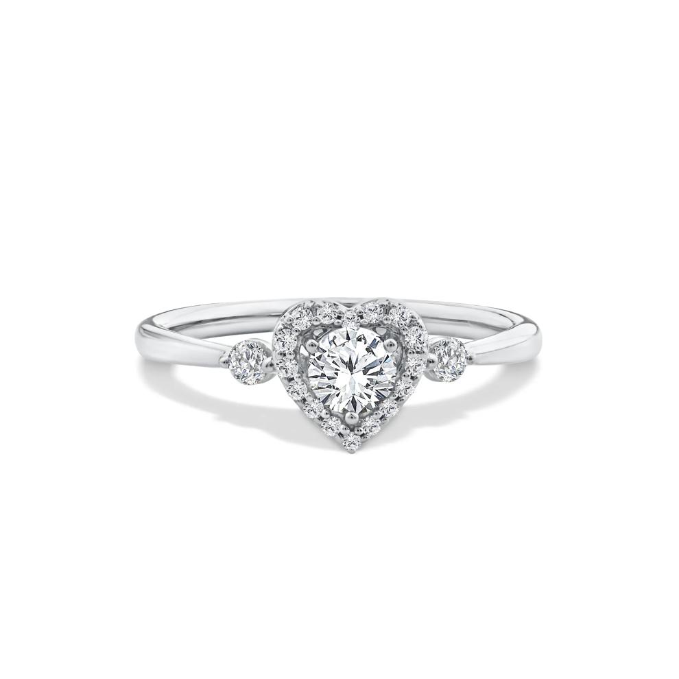 Lab Grown Diamond Heart Halo Promise Ring in 10K Gold (1/2 ct. tw.) – Image 1 of 1