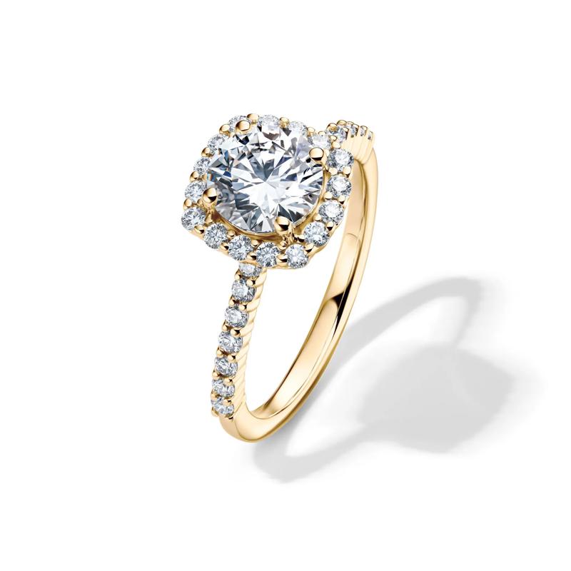 Lab Grown Diamond Round Halo Engagement Ring in 14K Yellow Gold &#40;1 3/4 ct. tw.&#41; – Image 4 of 4