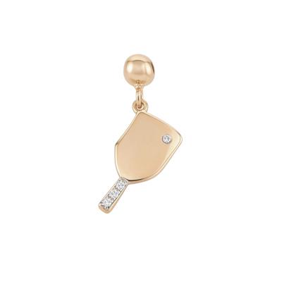 Diamond Accent Pickleball Bead Charm