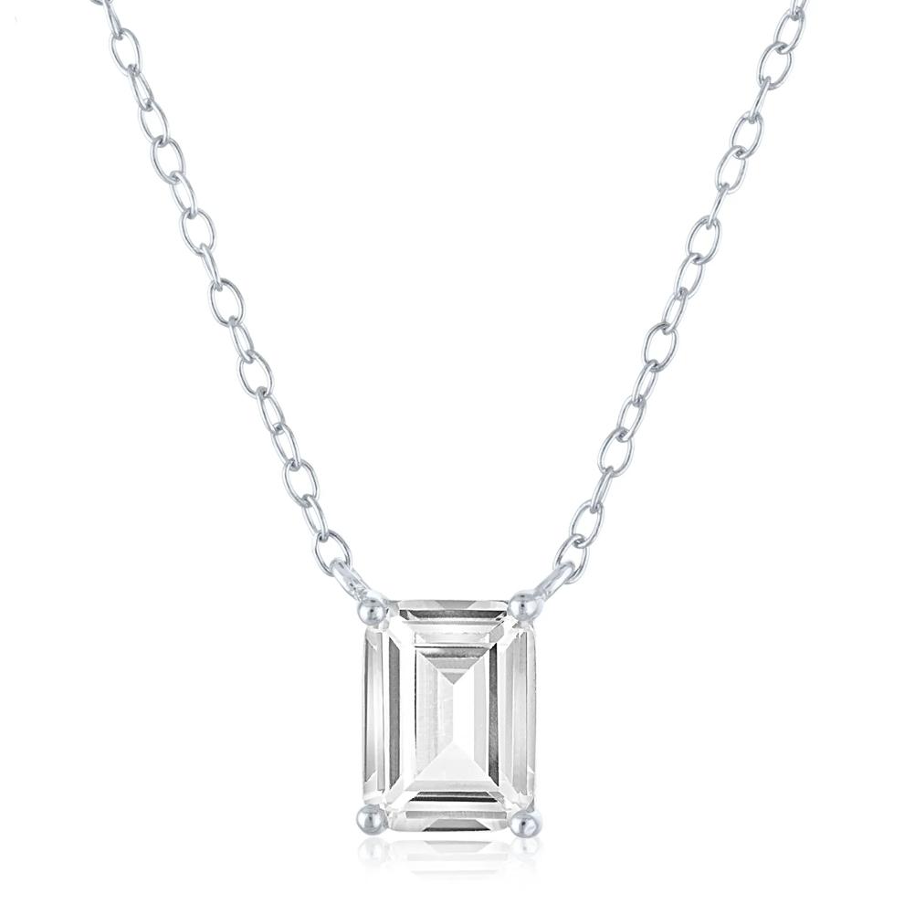 Lab-Created White Sapphire Pendant and Earring Box Set in Sterling Silver – Image 3 of 4
