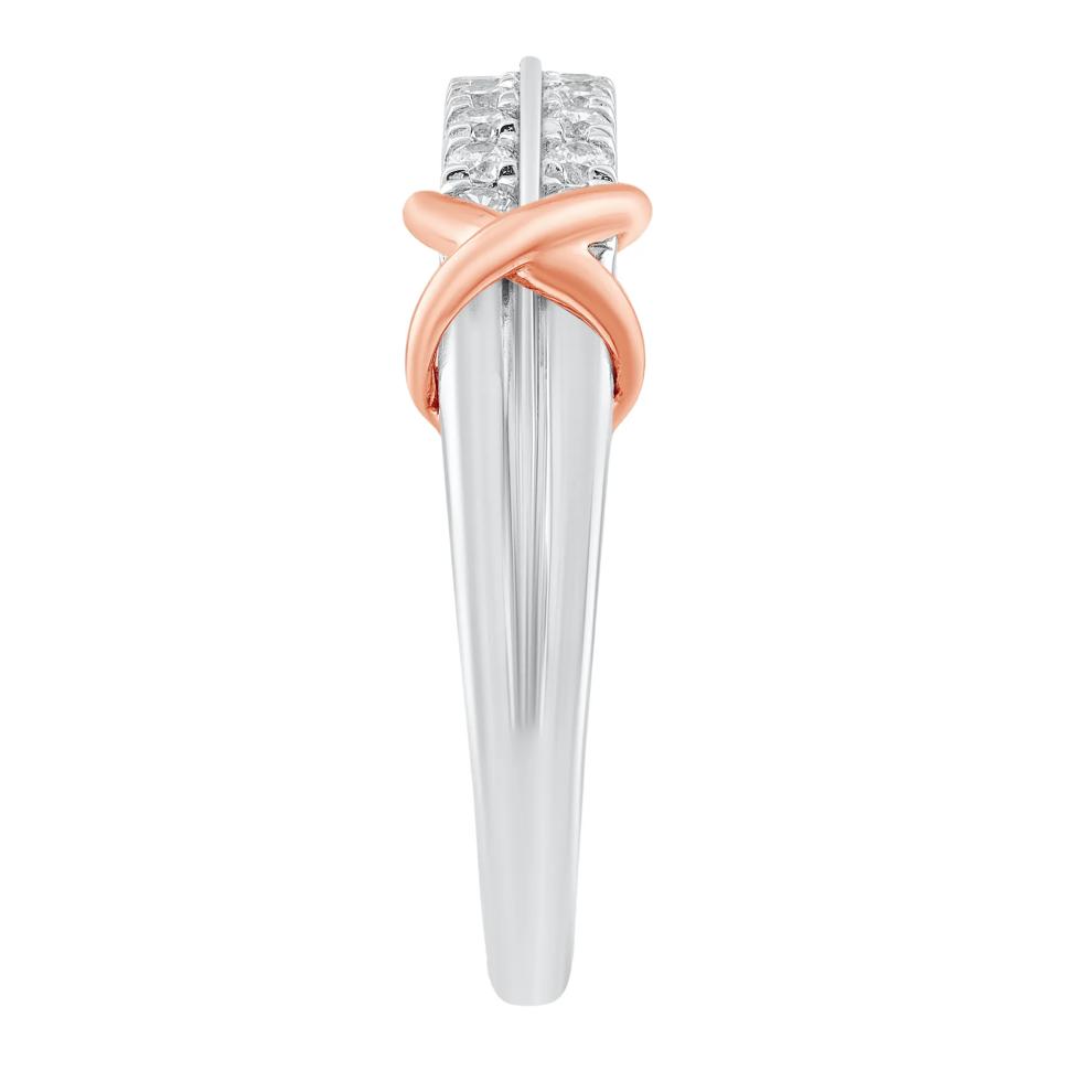 Diamond Double Row Band in Sterling Silver &amp; 10K Yellow Gold (1/4 ct. tw.) – Image 3 of 6