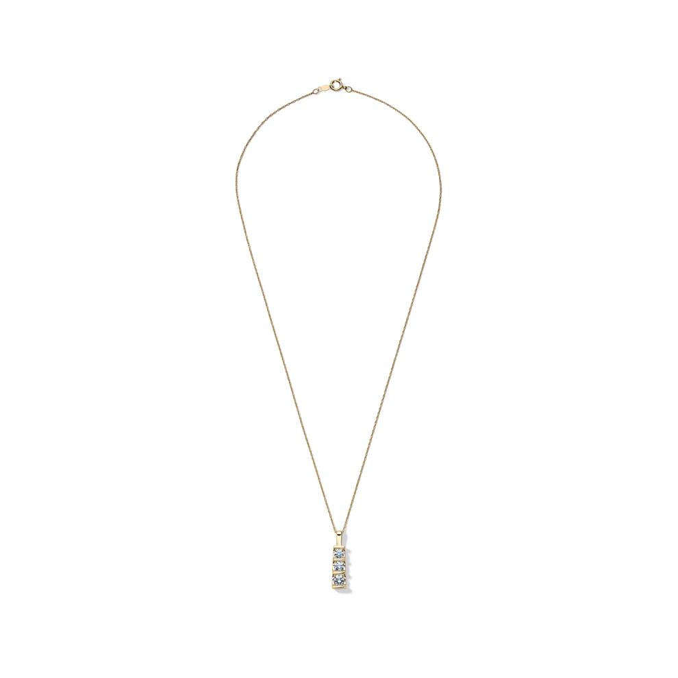 Lab Grown Diamond Three-Stone Pendant in 14K Yellow Gold (1 ct. tw.) – Image 2 of 4