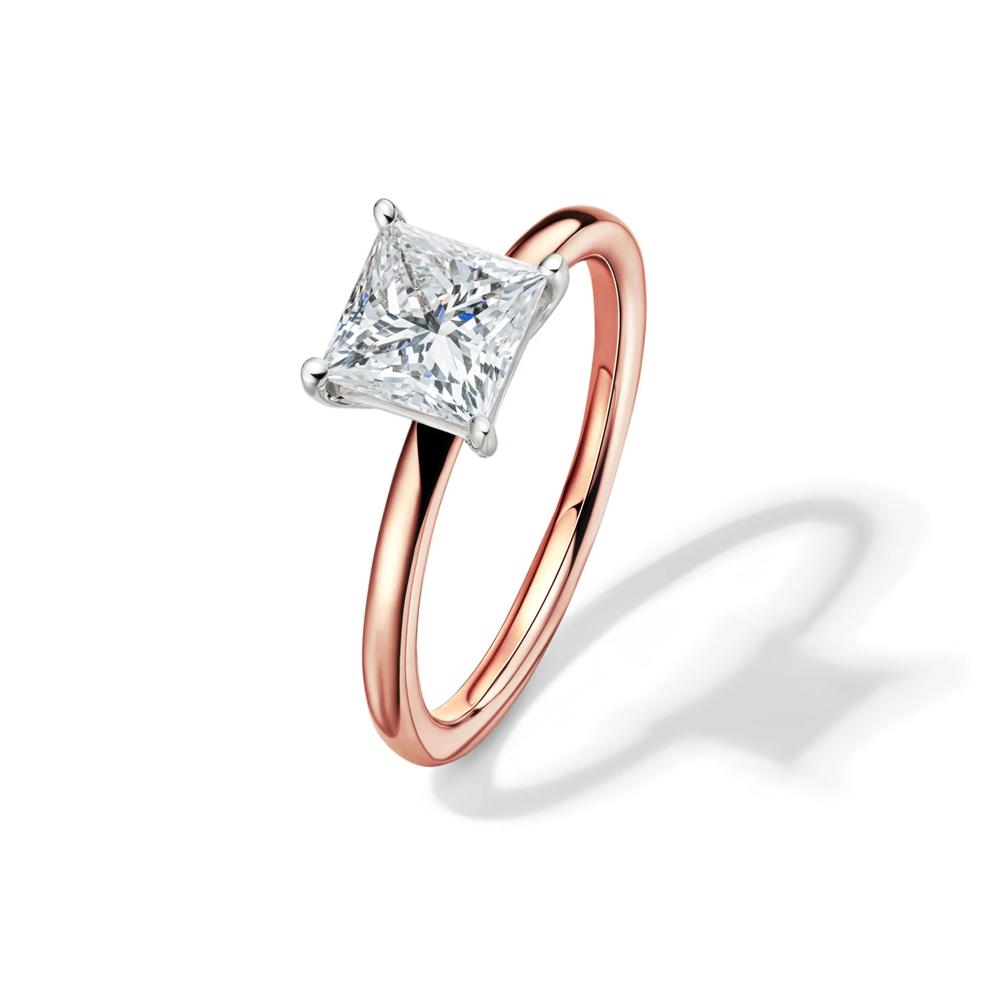 Lab Grown Diamond Princess-Cut Solitaire Engagement Ring in 14K Rose Gold (1 1/2 ct.) – Image 4 of 4