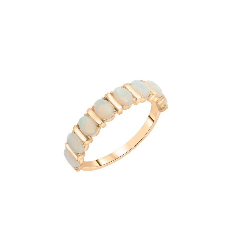 Opal Faux-Channel Band in 10K Yellow Gold – Image 5 of 5