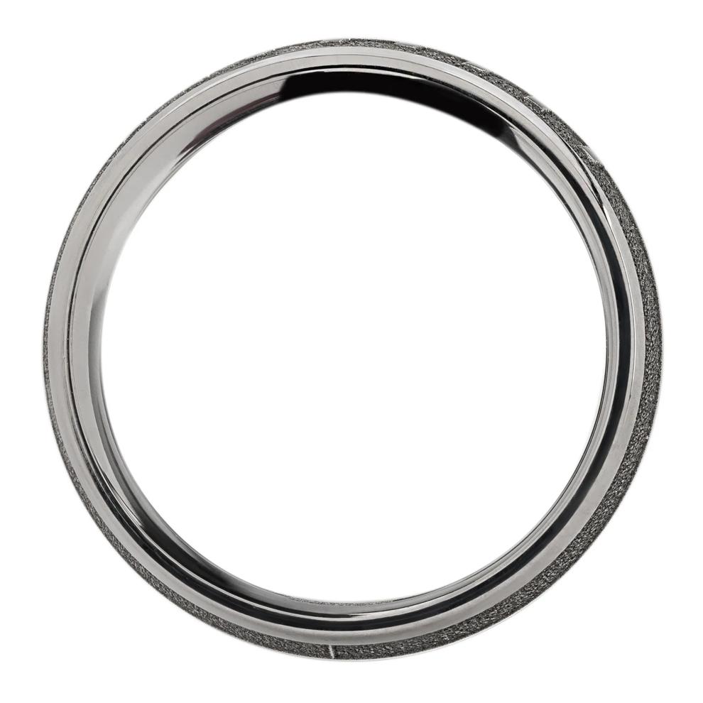 Men's Domed Football Laces Band in Titanium, 8MM – Image 2 of 3