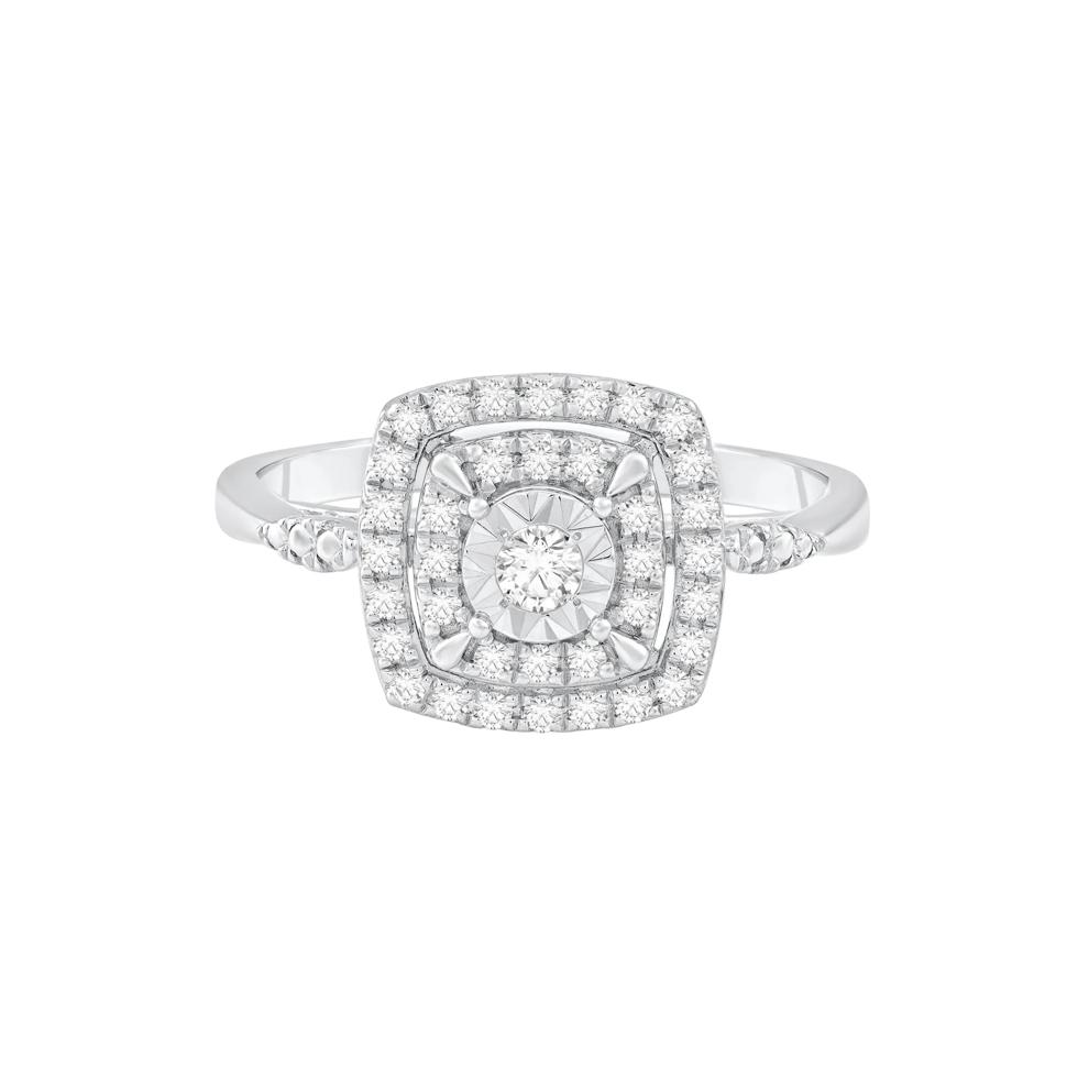 Cushion Diamond Ring in 10K White Gold (1/4 ct. tw.) – Image 1 of 3