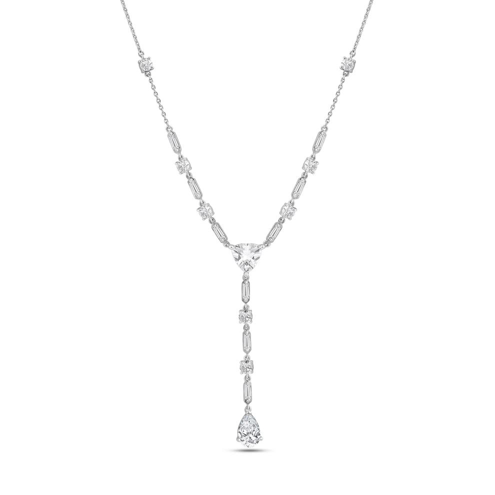 Lab Grown Diamond Mixed Cut Lariat Necklace in 14K White Gold (3 ct. tw.) – Image 1 of 3