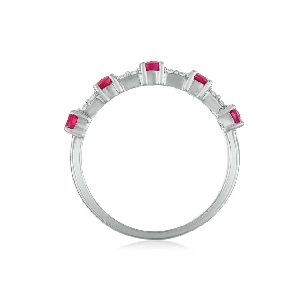 Ruby &amp; Diamond Ring in 10K White Gold (1/10 ct. tw.) – Image 2 of 3
