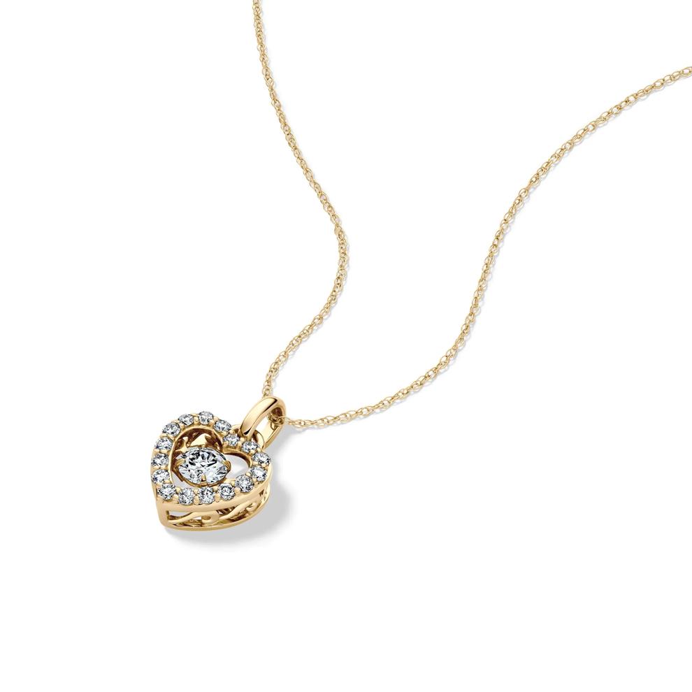 Lab Grown Diamond Heart-Shaped Pendant in 10K Yellow Gold (1/2 ct. tw.) – Image 4 of 4