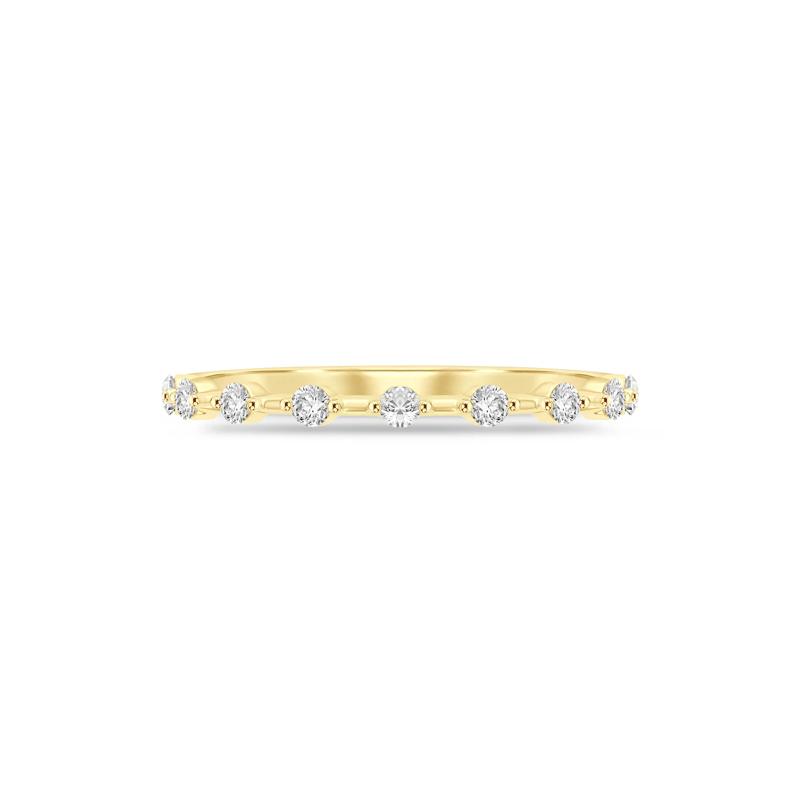 Diamond Anniversary Stack Band in 10K Yellow Gold &#40;1/7 ct. tw.&#41; – Image 1 of 3