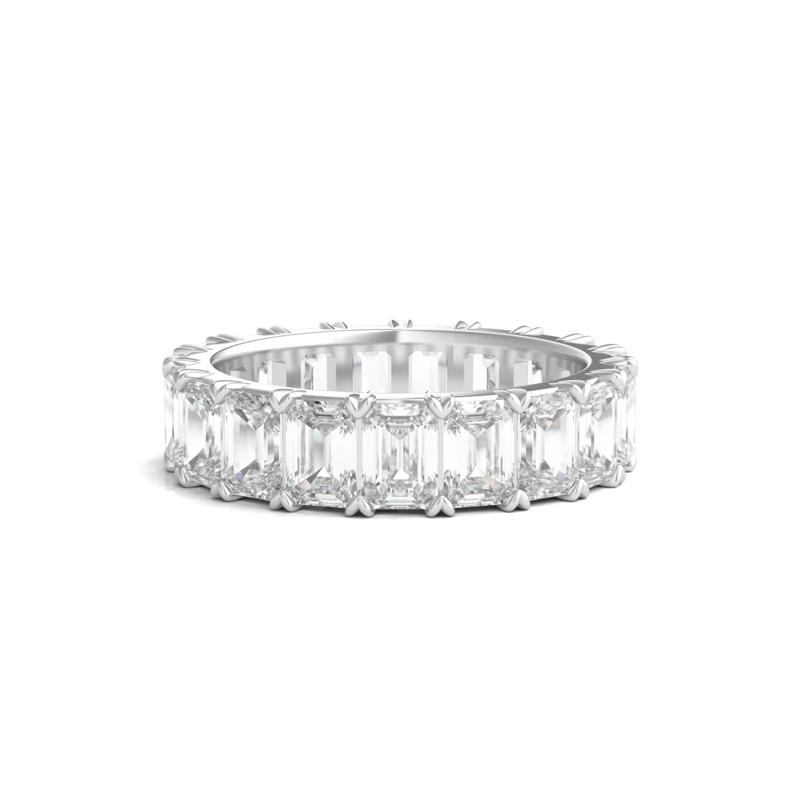 Lab Grown Emerald-Cut Diamond Eternity Band in 14K White Gold &#40;7 ct. tw.&#41; – Image 1 of 3