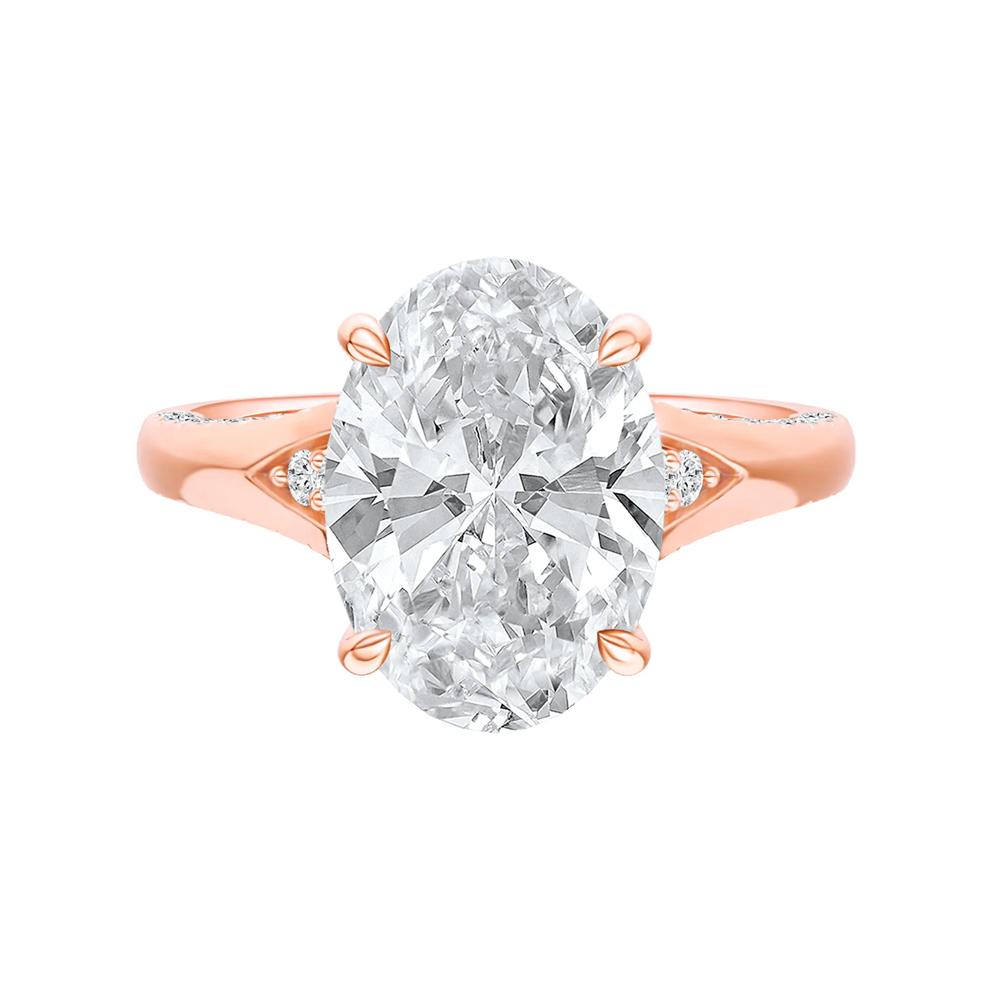 Lab Grown Diamond Oval Center Engagement Ring in 14K Rose Gold (4 1/2 ct. tw.) – Image 1 of 5
