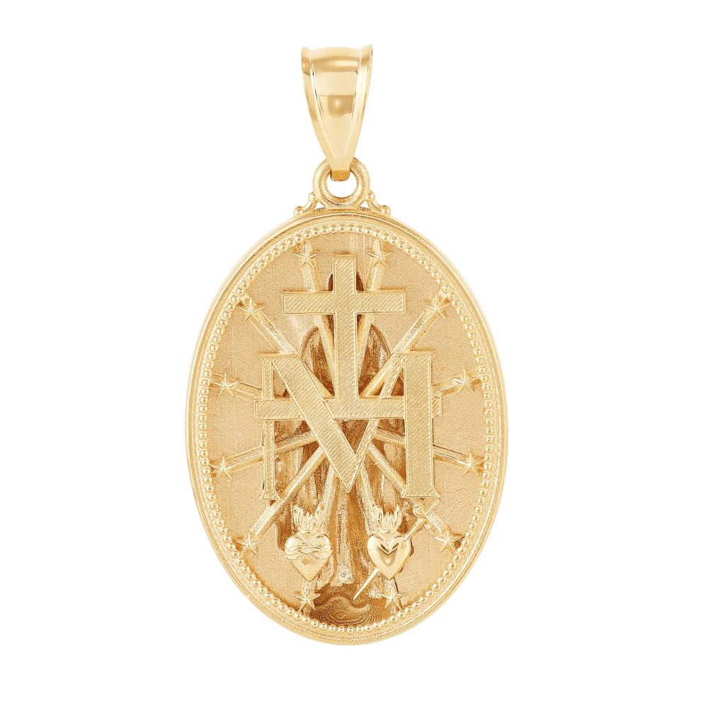 Virgin Mary Medal Charm in 10K Yellow Gold – Image 3 of 3
