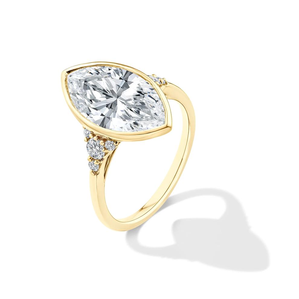 Lab Grown Diamond Marquise-Cut Engagement Ring in 14K Yellow Gold (4 1/4 ct. tw.) – Image 4 of 4
