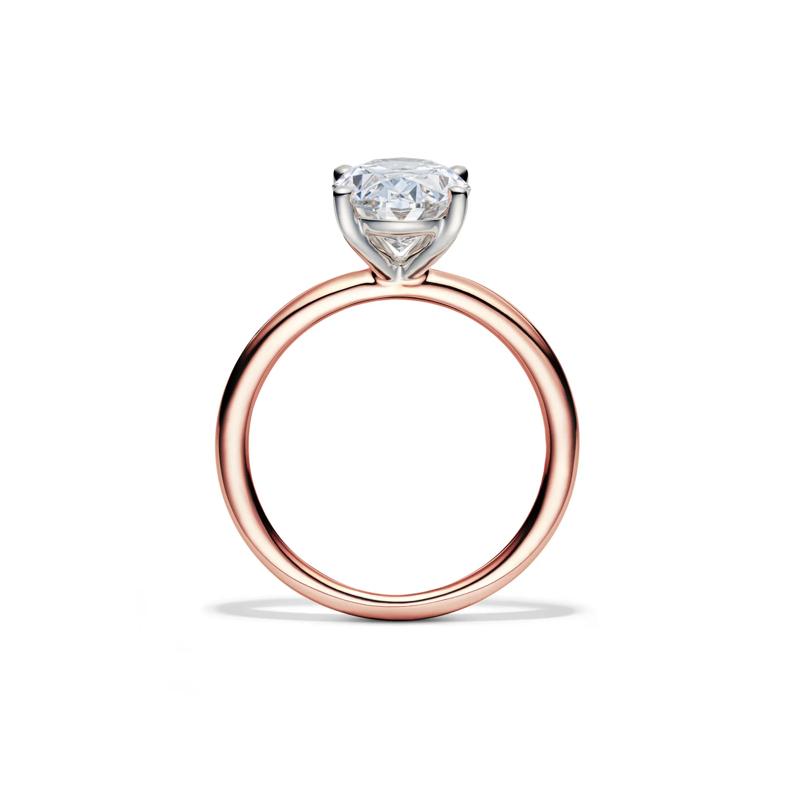 Lab Grown Diamond Solitaire Oval Engagement Ring in 14K Rose Gold &#40;3 ct.&#41; – Image 2 of 4