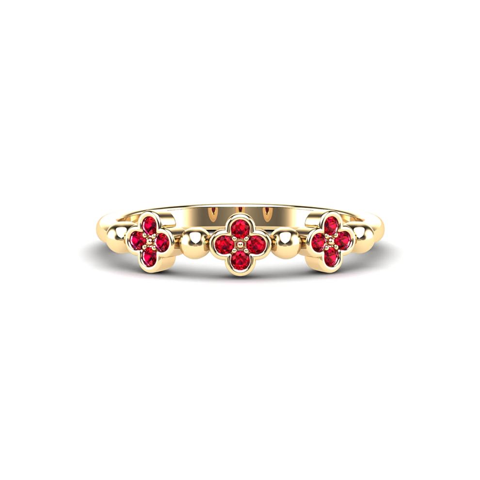 Ruby Clover Stack Band in 10K Yellow Gold – Image 1 of 4