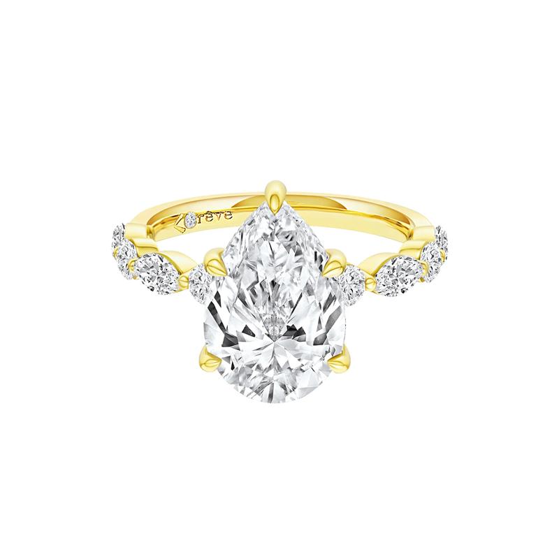 Alma Lab Grown Diamond Engagement Ring in 18K Yellow Gold &#40;3 3/4 ct. tw.&#41; – Image 1 of 5