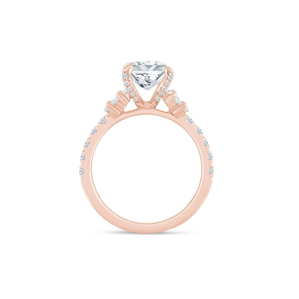 Josette Lab Grown Diamond Radiant-Cut Bridal Set in 14K Rose &amp; Yellow Gold (4 ct. tw.) – Image 2 of 3
