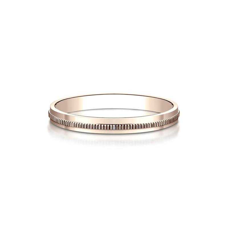 Milgrain Wedding Band in 14K Rose Gold – Image 1 of 3