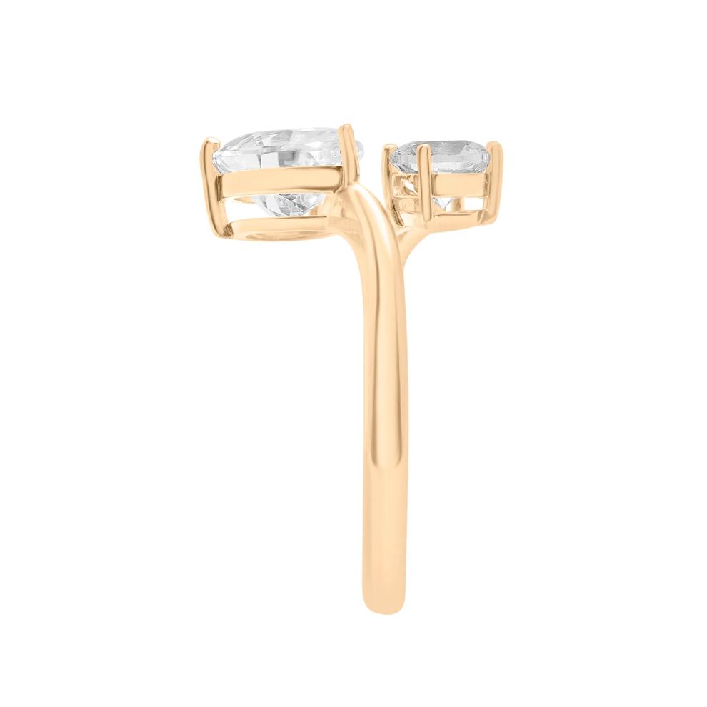 Lab-Created White Sapphire Bypass Ring in Vermeil – Image 2 of 9